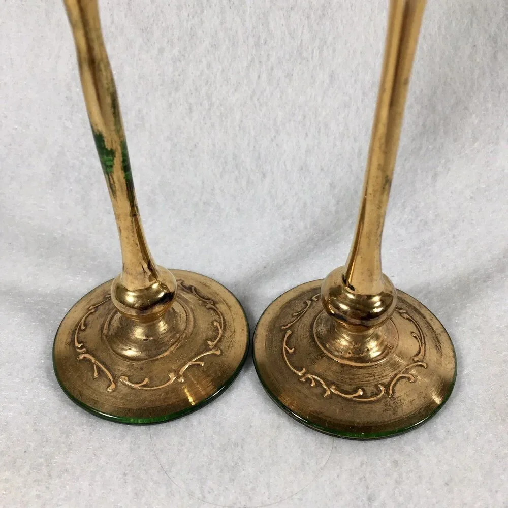 Vtg. Murano - Gold & Green -Venetian Glass- Liquor Goblet- 6.25